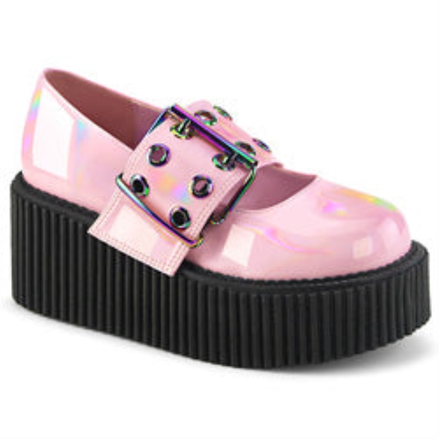Creeper-230 Demonia Sverige Baby Rosa Holo Patent