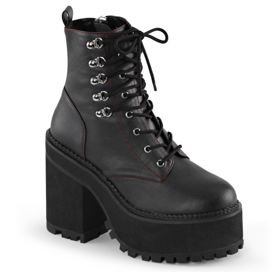 Demonia Sverige Black Vegan Leather Kera-12