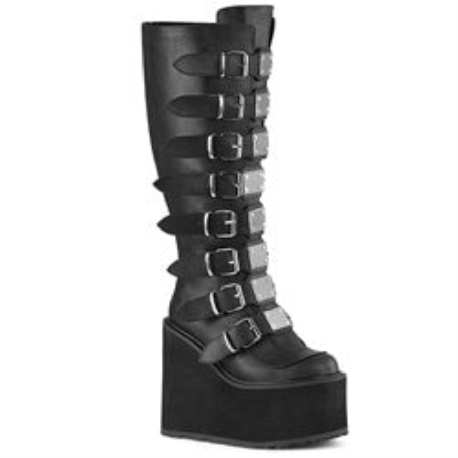 Demonia Sverige Svart Vegansk Lädergunga-815wc