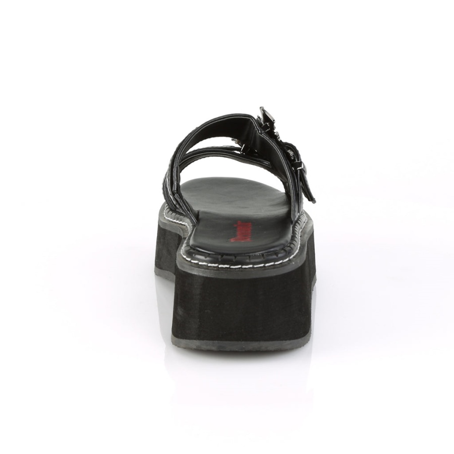 Emily-100 Demonia Sverige Svart Veganskt Läder