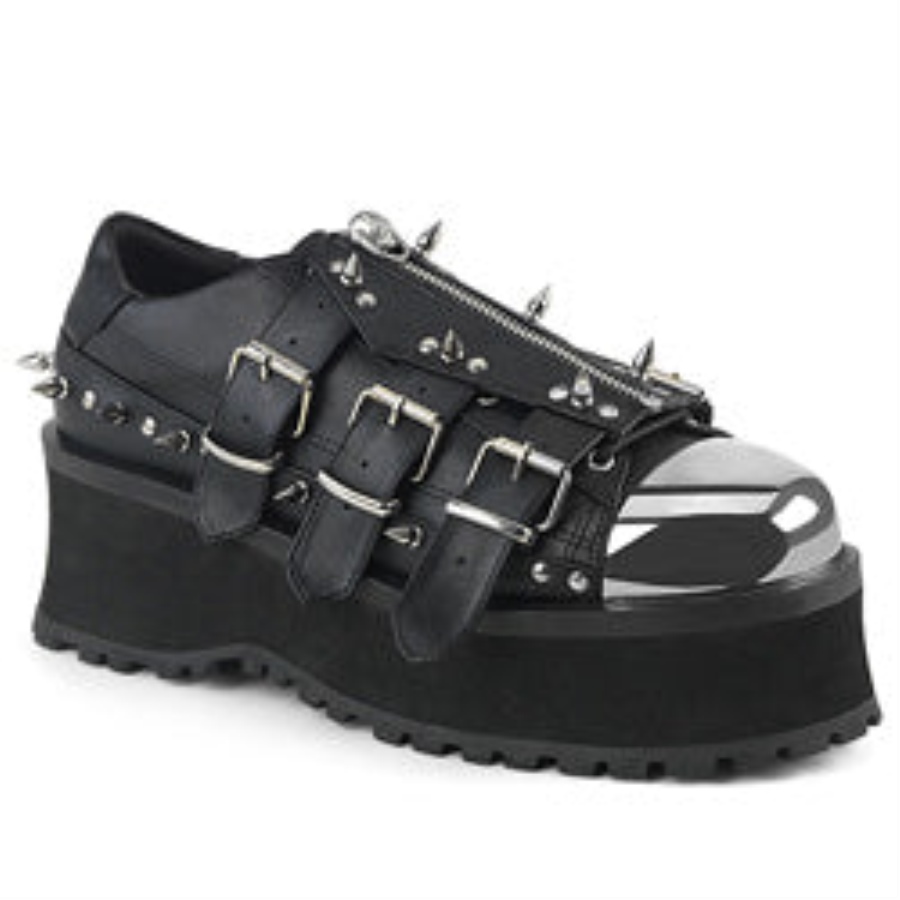 Gravedigger-03 Svart Veganskt Läder Demonia Sverige