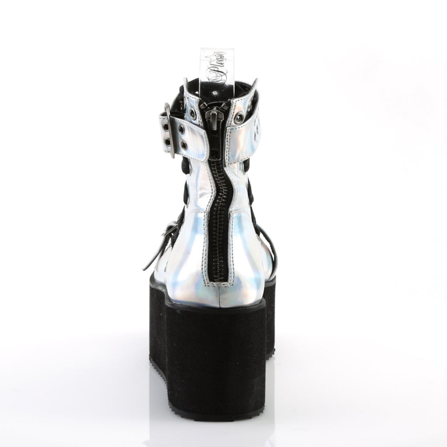 Grip-105 Demonia Sverige Silver Hologram Veganskt Läder