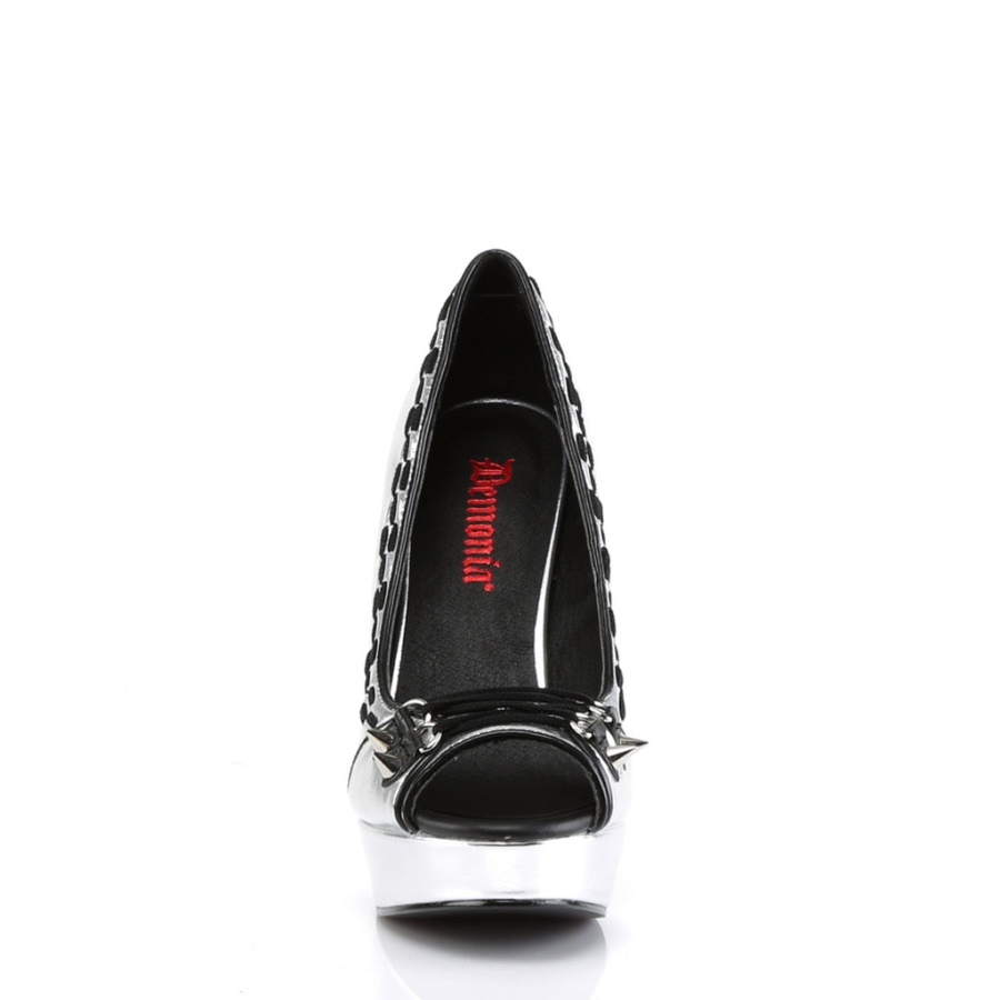 Pixie-18 Demonia Sverige Silver Veganskt Läder