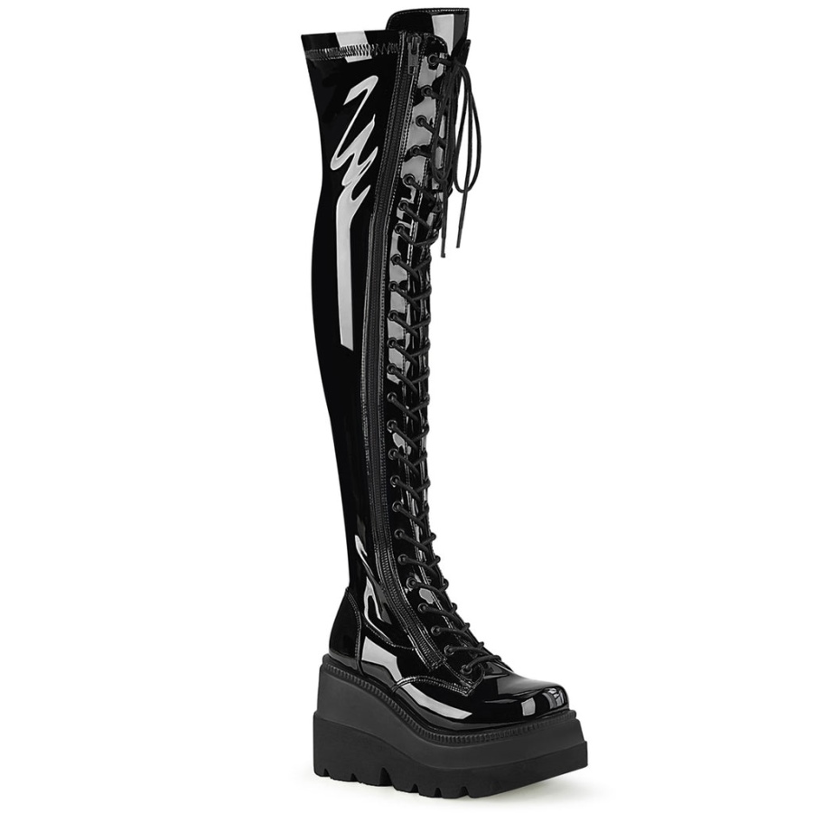 Shaker-374 Demonia Sverige Black Stretch Patent