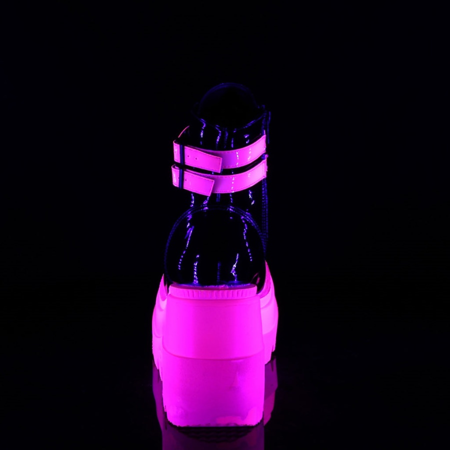 Shaker-52 Svart Patent-u V Neon Rosa Demonia Sverige