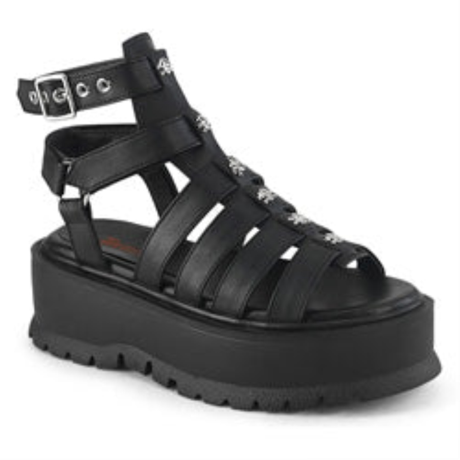 Slacker-18 Demonia Sverige Svart Veganskt Läder