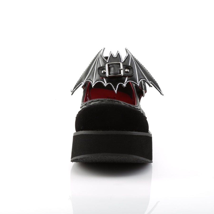 Sprite-09 Svart Veganskt Läder-sammet Demonia Sverige