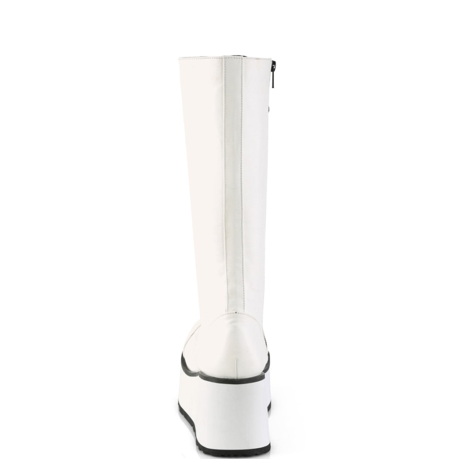 Trashville-502 Vitt Veganskt Läder Demonia Sverige