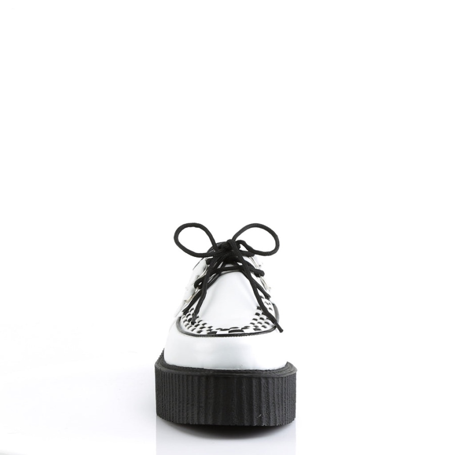 V-creeper-502 Vitt Veganskt Läder Demonia Sverige