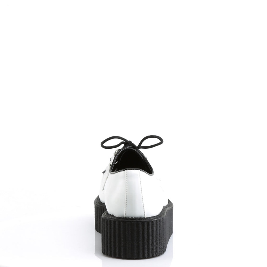 V-creeper-502 Vitt Veganskt Läder Demonia Sverige