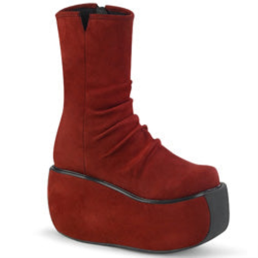 Violet-100 Demonia Sverige Vinröd Fuskmocka