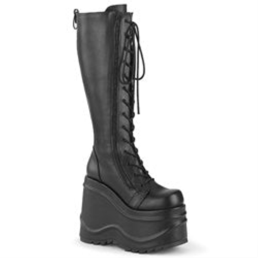 Wave-200 Svart Veganskt Läder Demonia Sverige